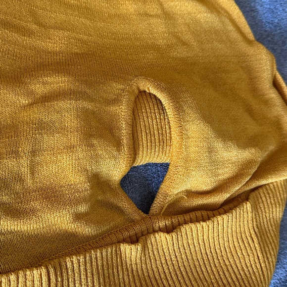 bebe Vibrant Yellow Cowl Neck Sweater xs - Picture 5 of 5